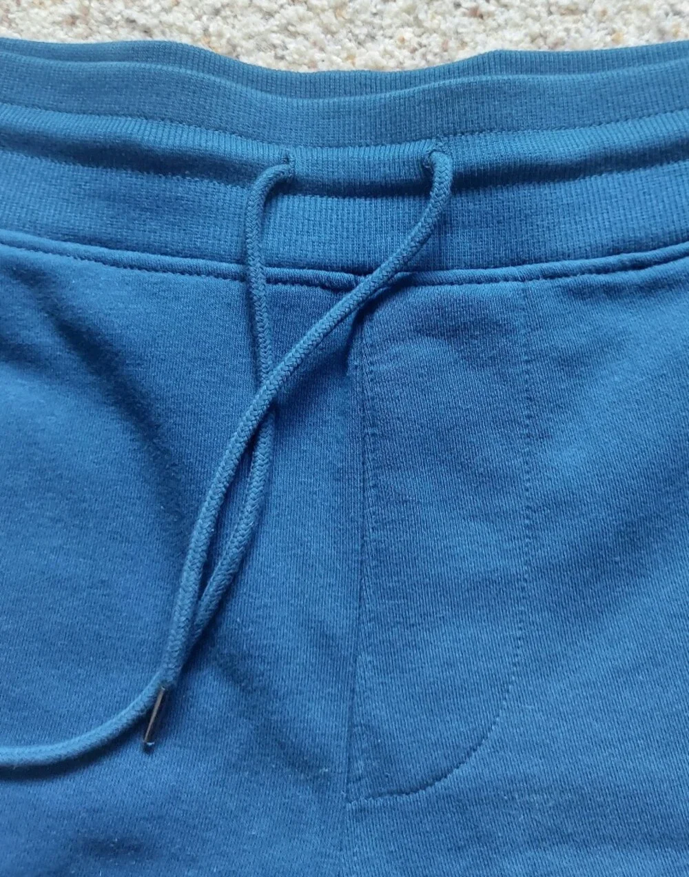 NWOT True Religion Horseshoe Logo Fleece Cotton Shorts Turquoise Blue Large